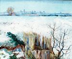 Снежный пейзаж на фоне Арля